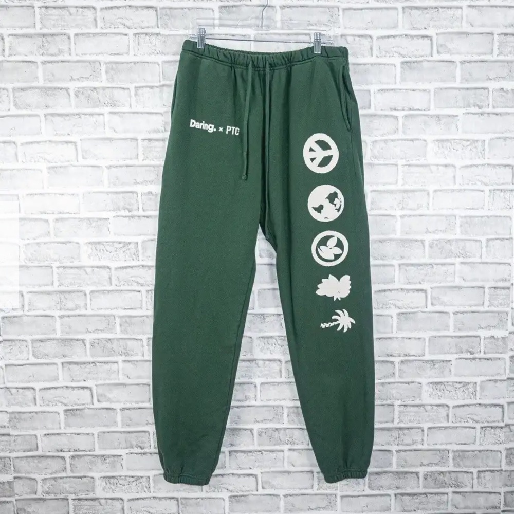 PTC X DARING sweatpants collab palm tree crew green